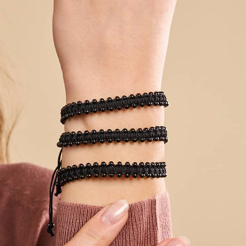 Gunmetal x Schwarz | Freundschaftsarmband DOT